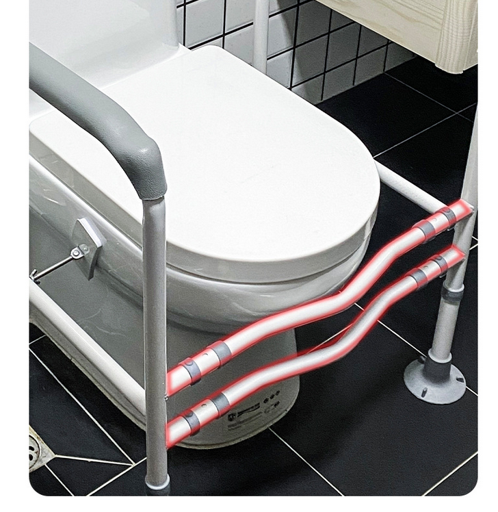 Toilet Safety Frame & Rail, Adjustable Bathroom Support Stand Non-Slip Handrails