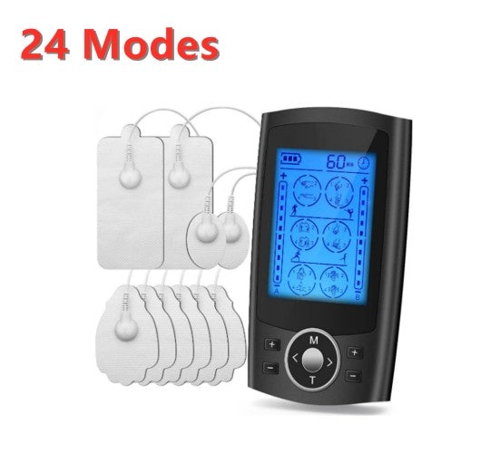 TENS Massager Machine with 24 Massage Modes & 10 Pads