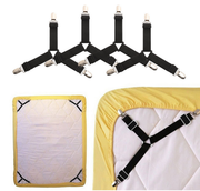 4pcs Bed Suspenders Holder Triangle Fitted Sheet Strap Clips Grippers Mattress