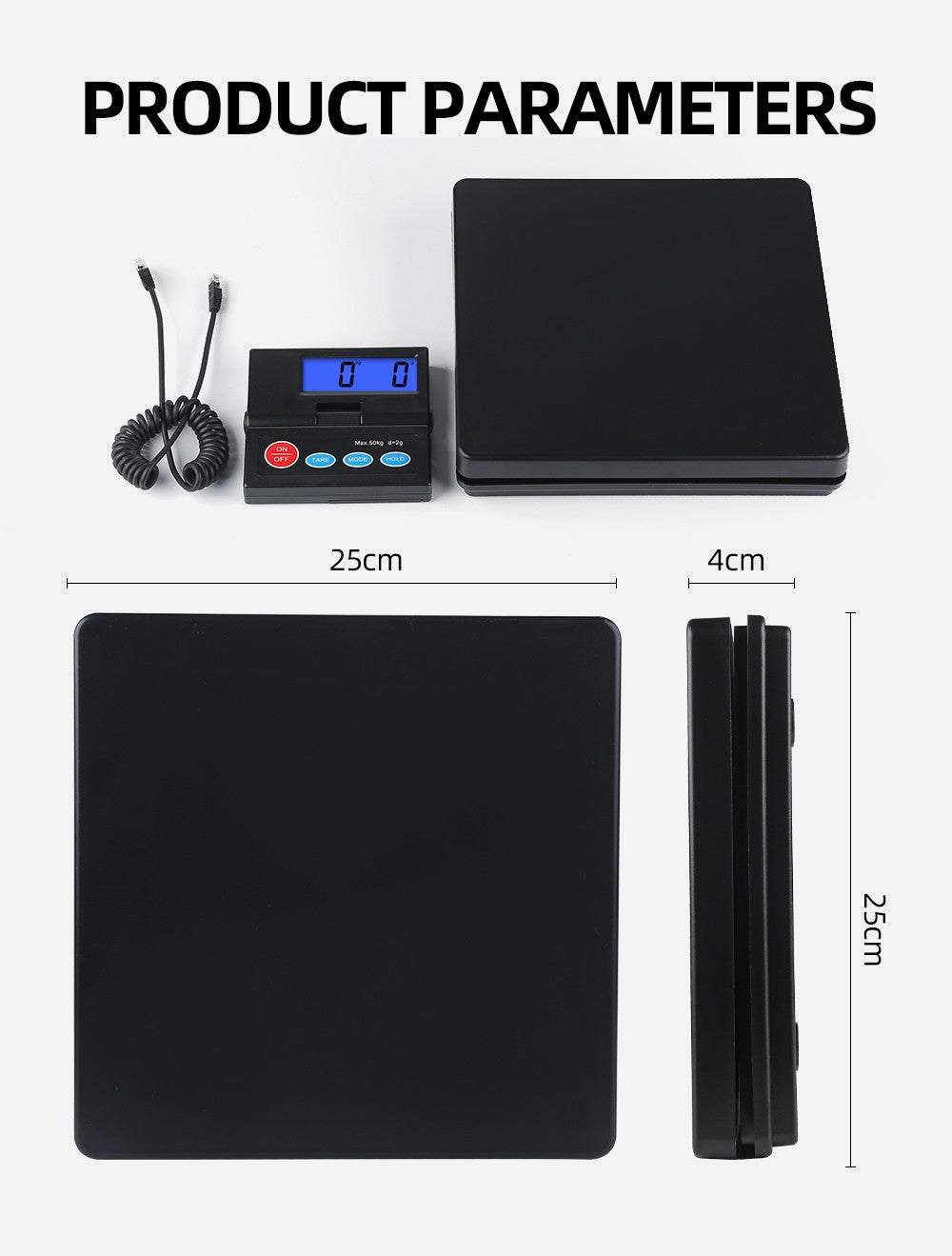 2G/50kg Postal Scale Parcel Shipping Platform Table Digital