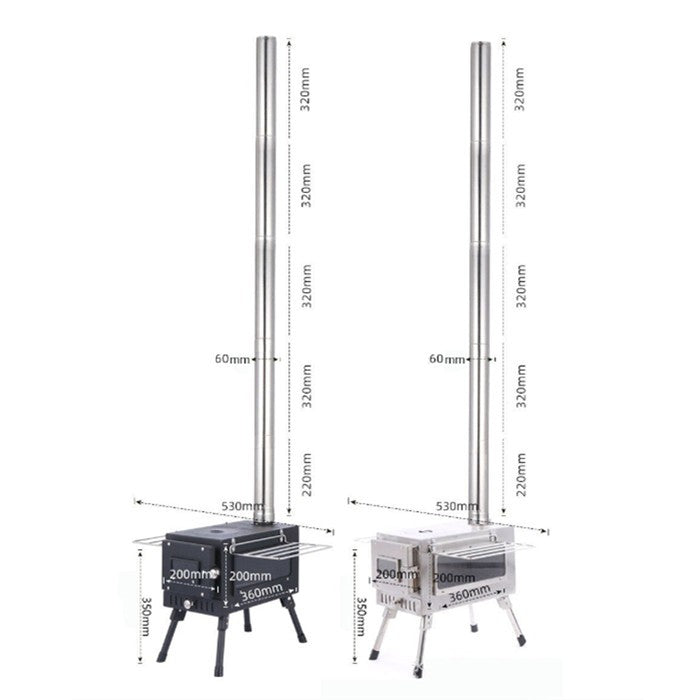 Camp Wood Stove with Large Firebox Heat View Folding Camping Stove for Cooking