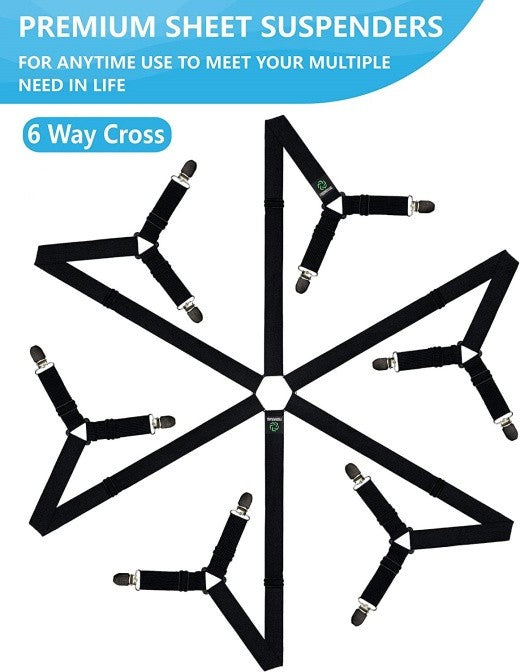 Bed Sheet Holder, Premium Bed Sheet Fasteners and Sheet Clips for Fitted Sheet