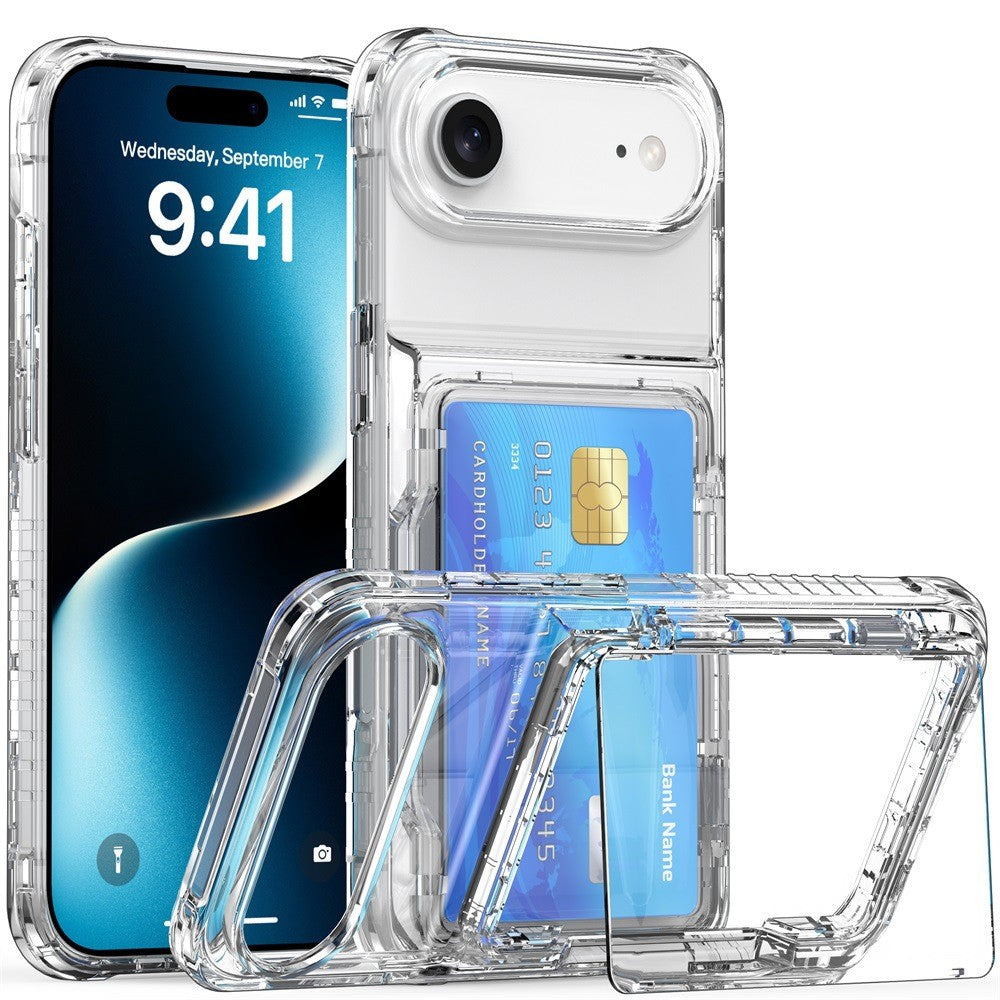 Clear Transparent Card Slots Back Holder Rugged Case For iPhone 17 Air