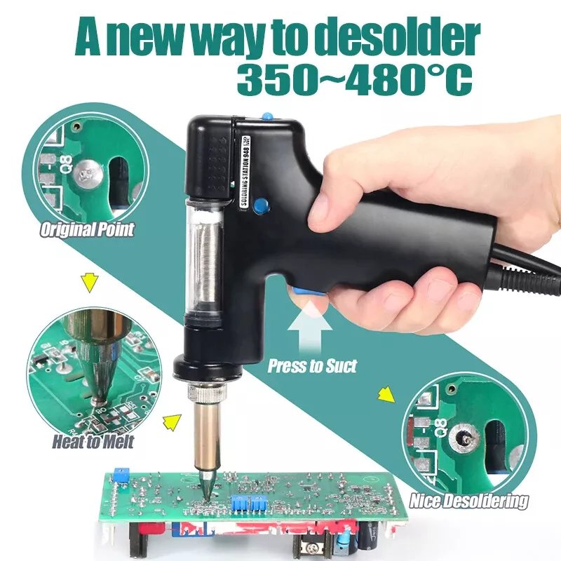 2in1 Soldering Station Solder Iron Rework Hot Air Gun Digital SMD Desoldering