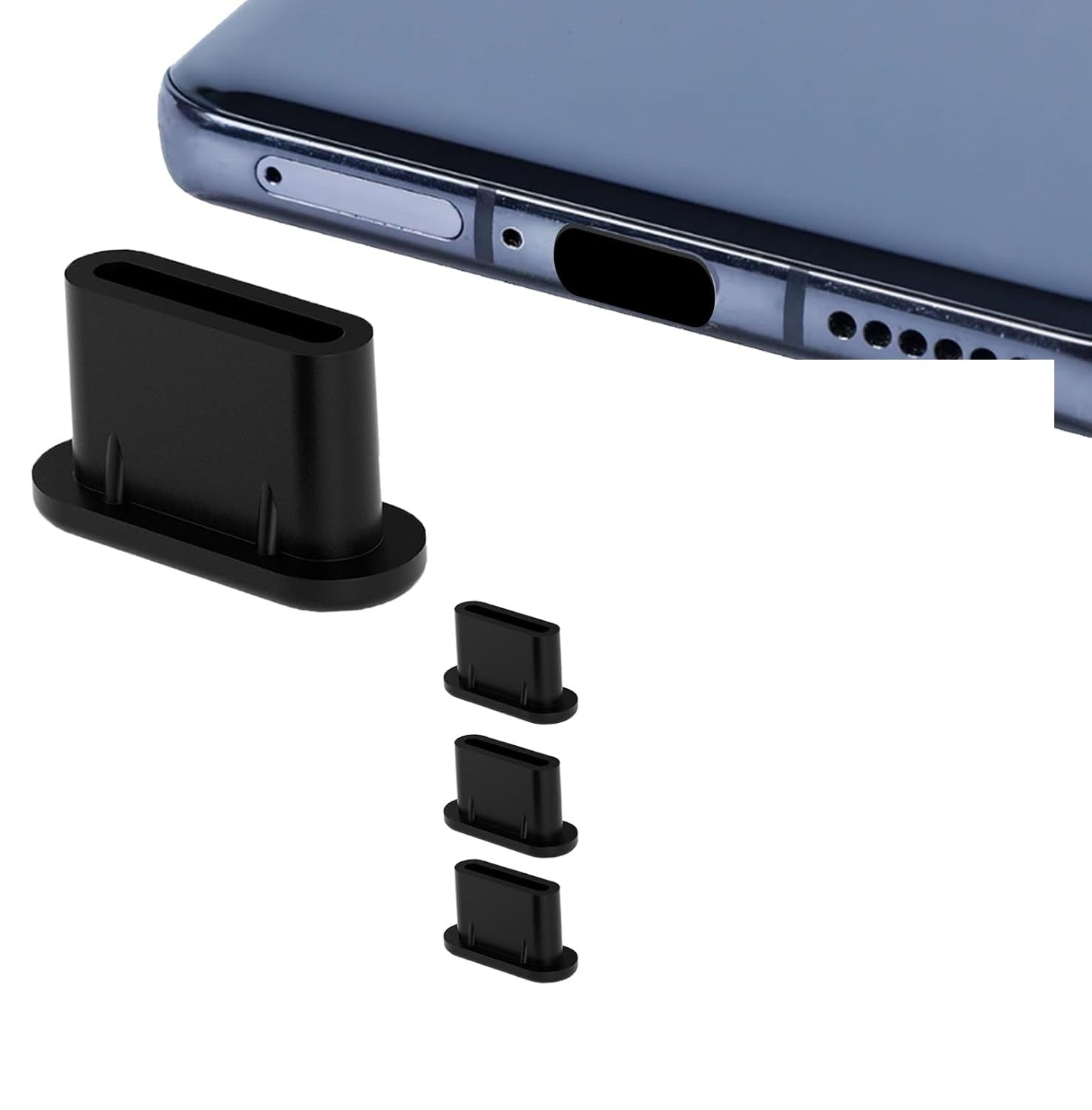 4x Silicone Type-C Dust Plug USB Charging Port Protector Phone Charger Cover Caps