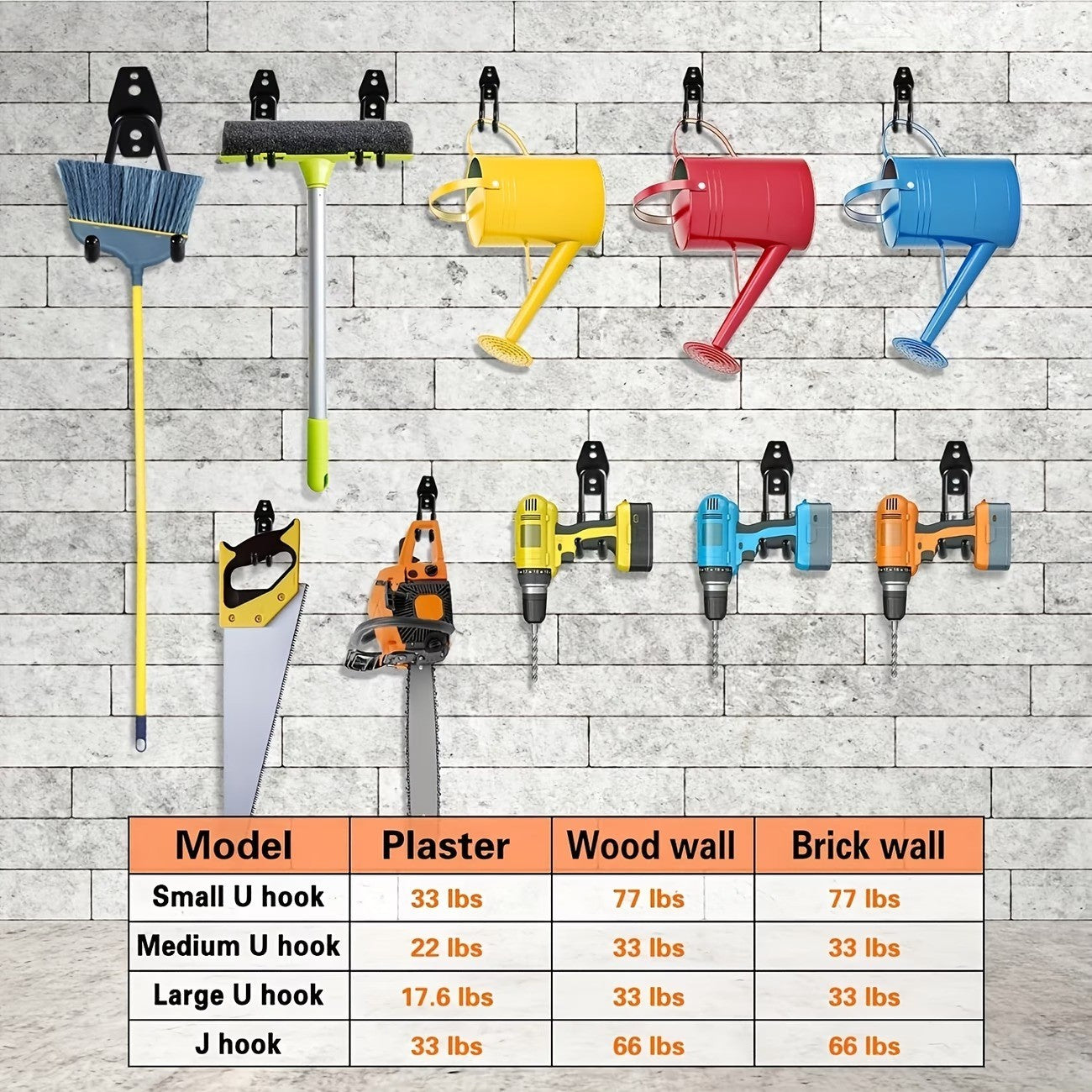 12 Pack Garage Hooks Heavy Duty Wall Mount Storage Organizer