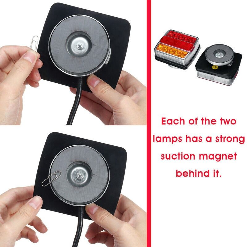 12V 2PCS Magnetic LED Towing Trailer Light Kit with 7 Pin Plug