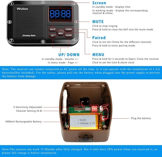 Solar Driveway Alarm Wireless Outdoor Motion Sensor