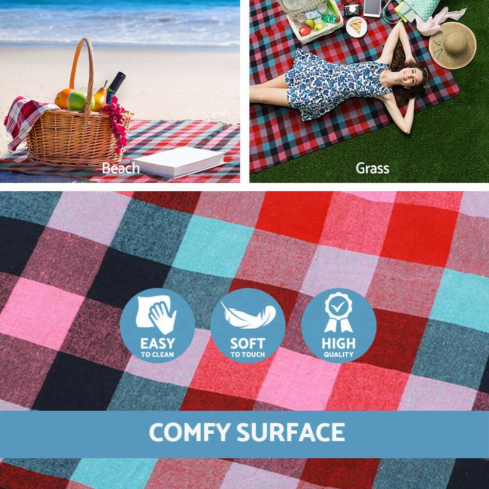 3m*3m Extra Large Picnic Blanket Mat Cashmere Waterproof Rug Outdoor Camping