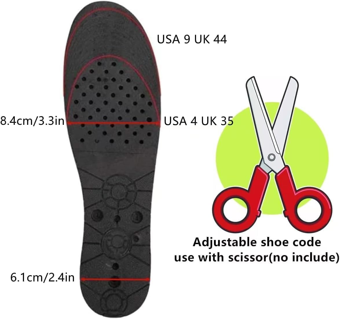 7.5CM Air Cushion Height Increase Heel Gel Shoes Insoles Inserts Taller Lift Pad