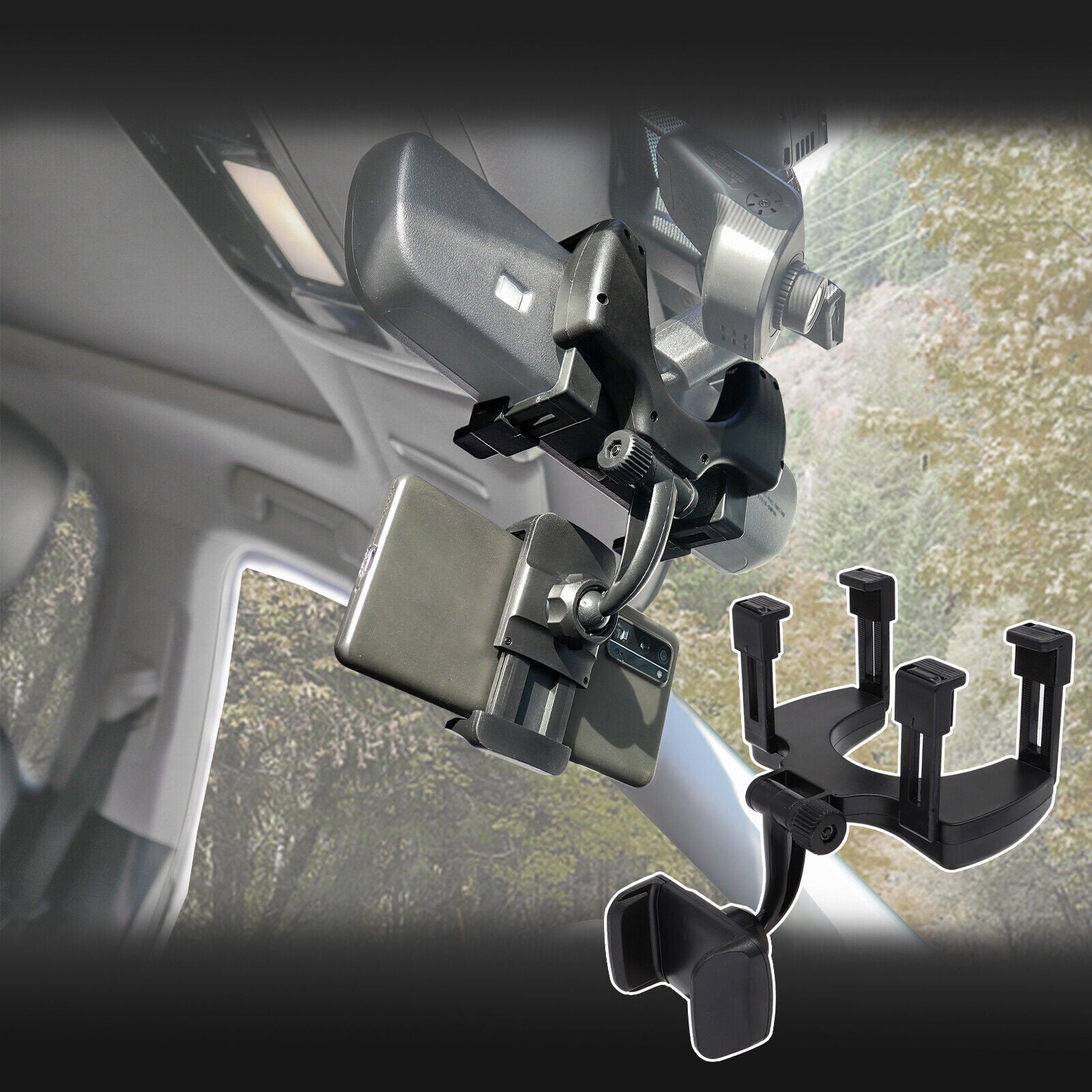 360° Car Rearview Mirror Phone Holder