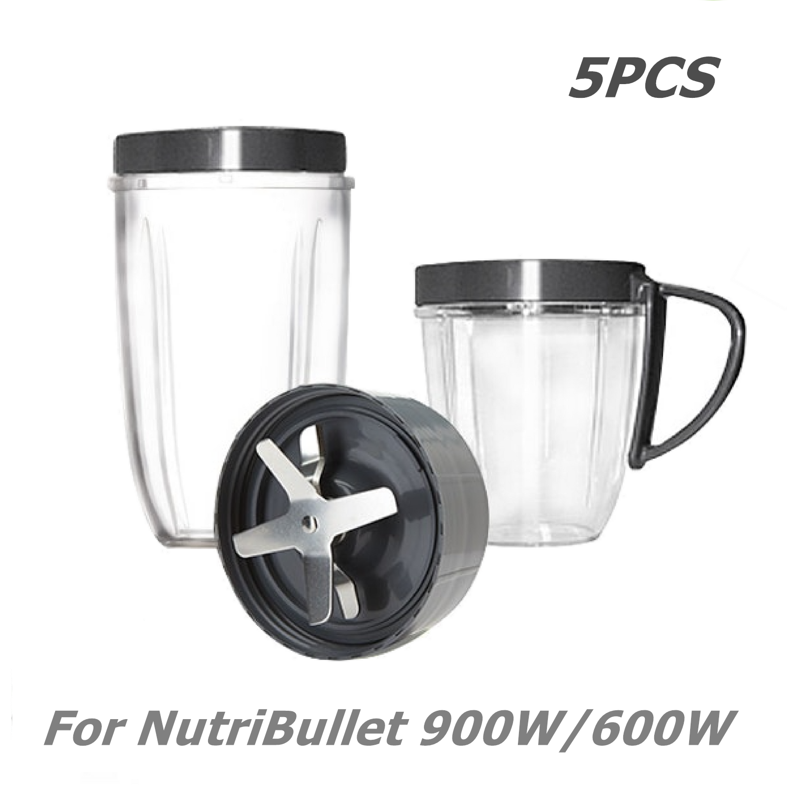 5Pcs Cups & Blade for NutriBullet 600W 900W