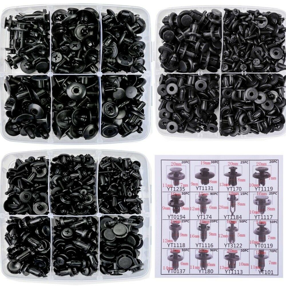 651PCS Car Body Trim Clips Retainer Bumper Auto Panel Push Plastic Fastener Kit