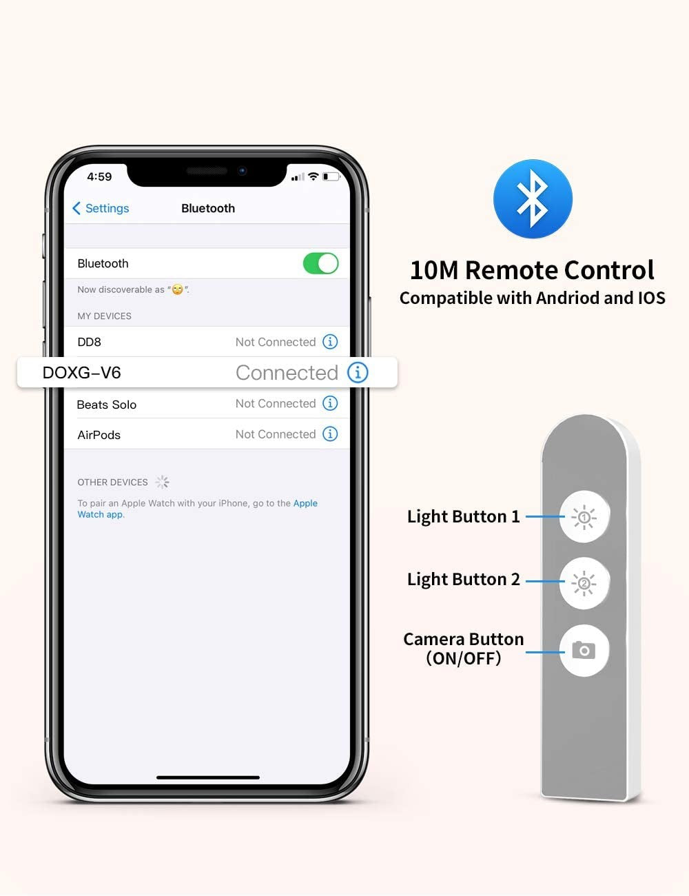 Extendable Selfie Stand 360° Rotation with Phone Holder Rechargeable Wireless