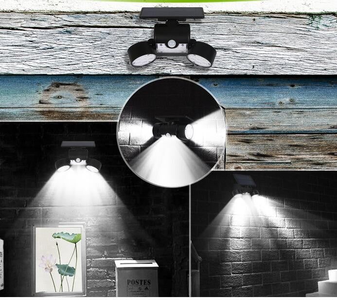 Solar Lights Outdoor 30 LED Motion Sensor Wall Light Dual Head Rotatable IP65