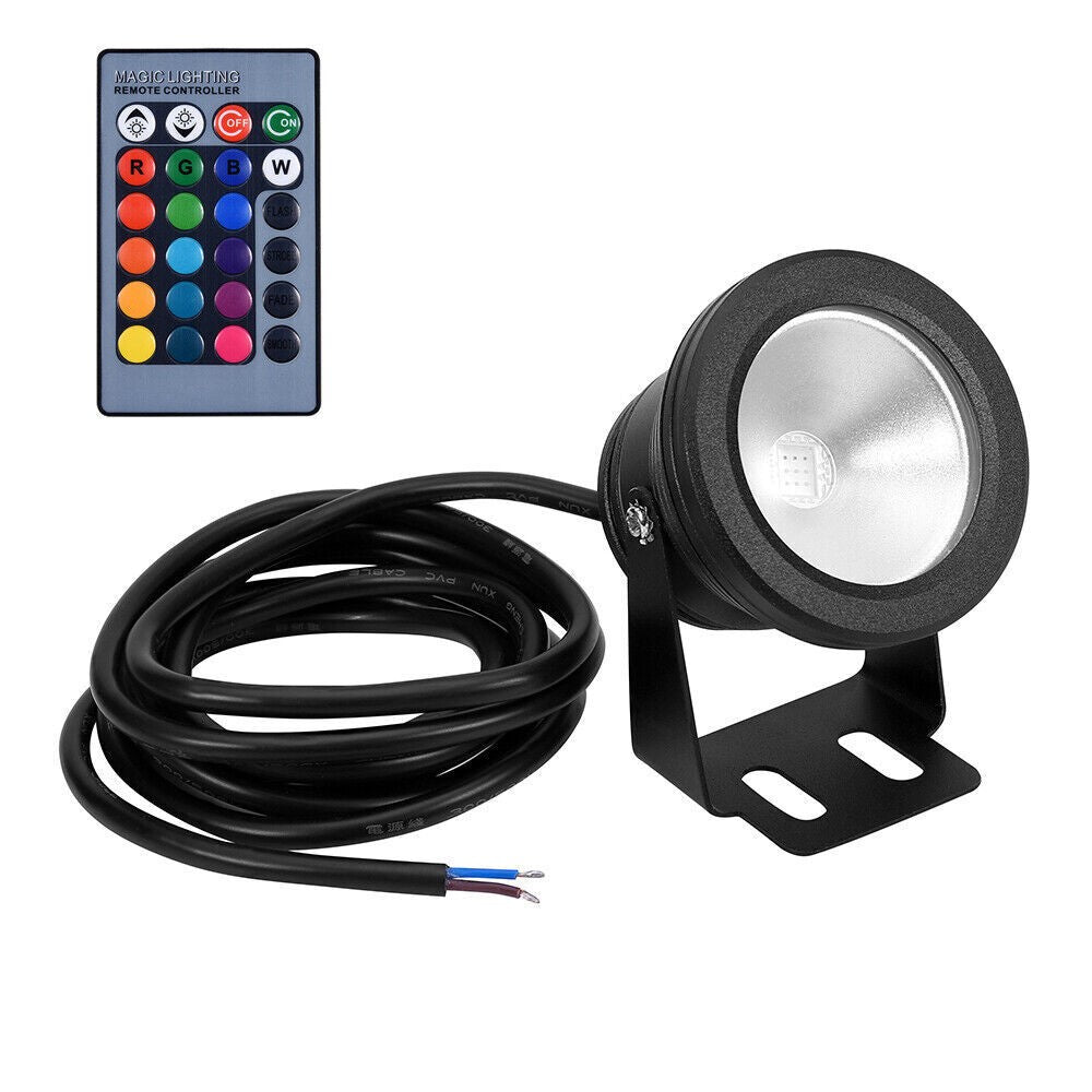 10W RGB Color Changing LED Underwater Spotlight Aquarium Fountain Pond Pool Lamp