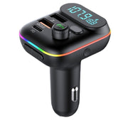 Bluetooth FM Transmitter for Car, 7 Colors LED Car Radio Bluetooth Adapter