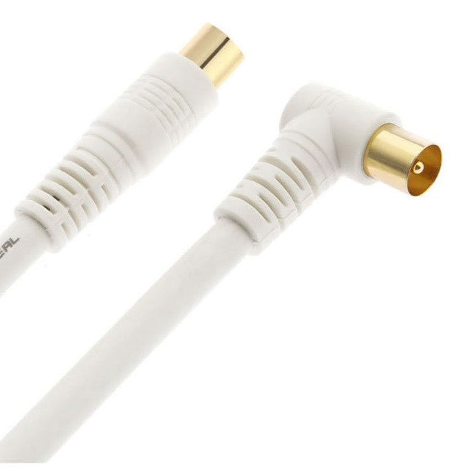 1.5M TV Antenna Cable Male to Male Aerial Flylead PAL Coax RG6 Quad shield