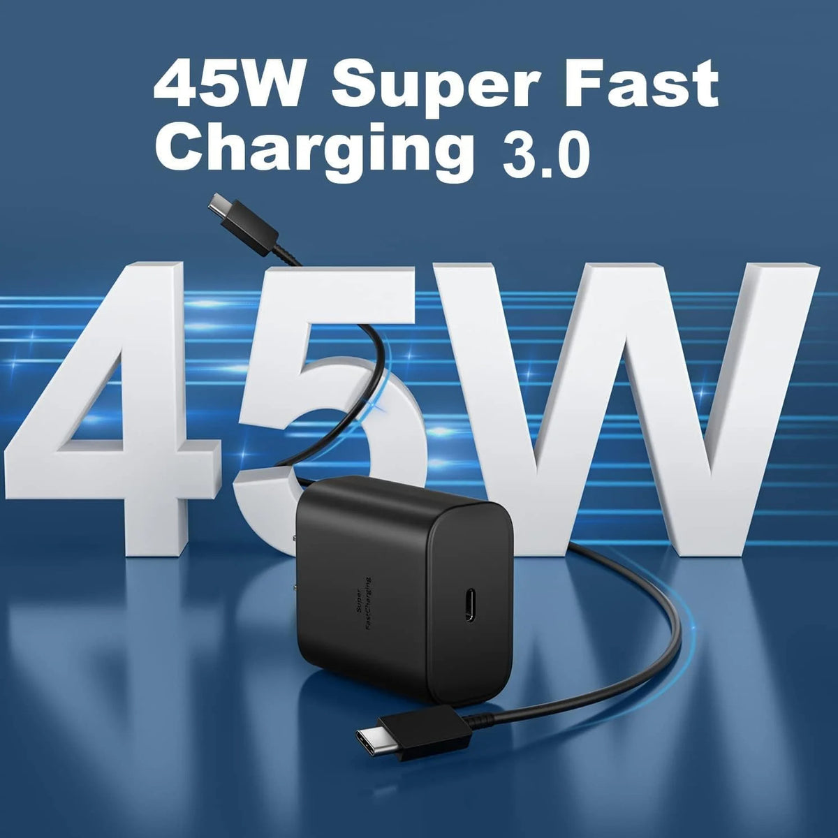 45W Fast USB Type C Charger + 1M Cable for Samsung Type C Android Phone Charging