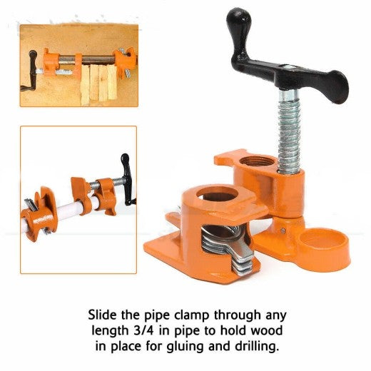 3/4" Gluing Pipe Clamp 4 Pcs Woodworking Vice Tools Wide Surface protect Pads