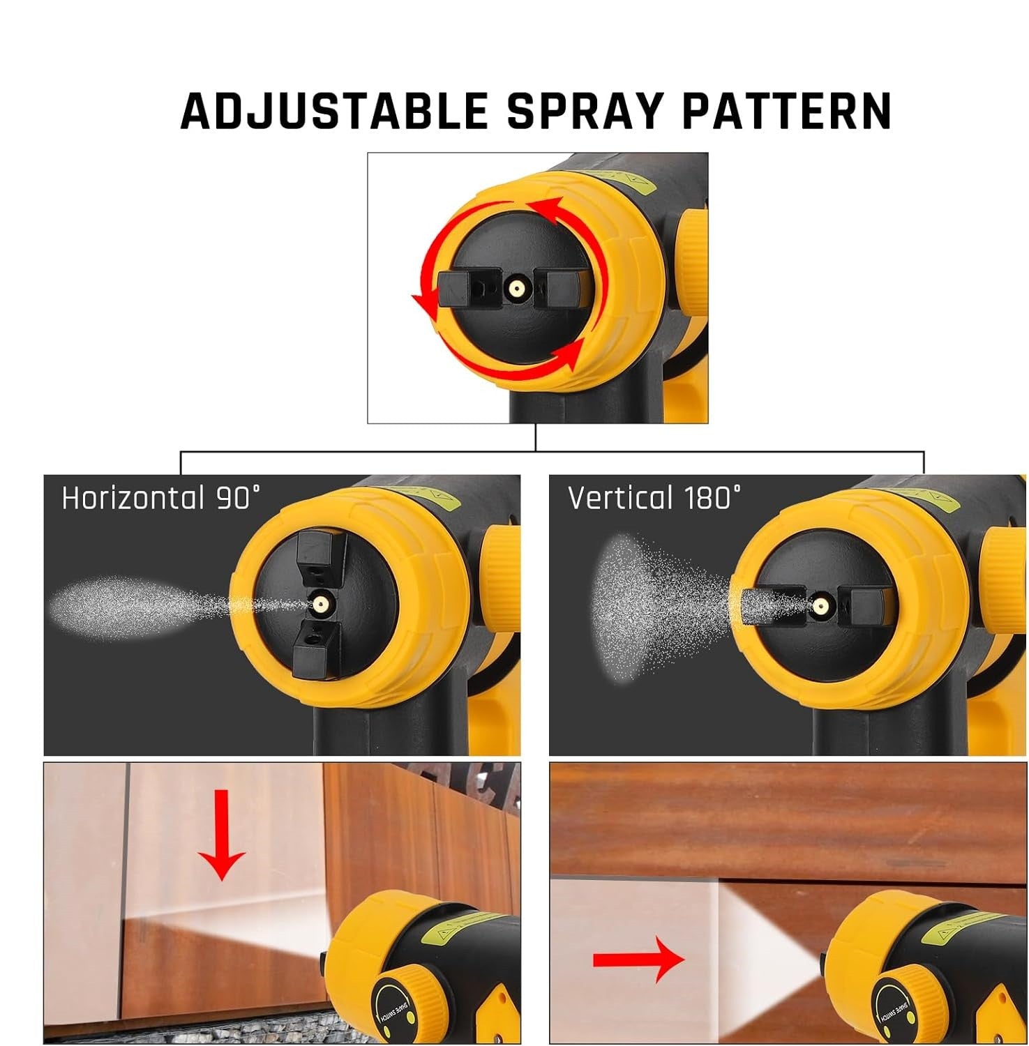 Cordless HVLP Spray Gun Paint Sprayer Fits Dewalt 18V Battery Brushless