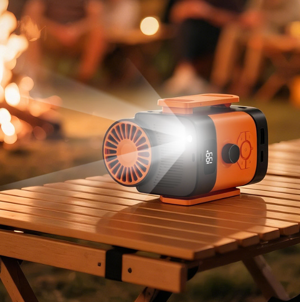 3 in 1 Waist-mounted Fan USB Power Bank Wireless Bluetooth Speaker