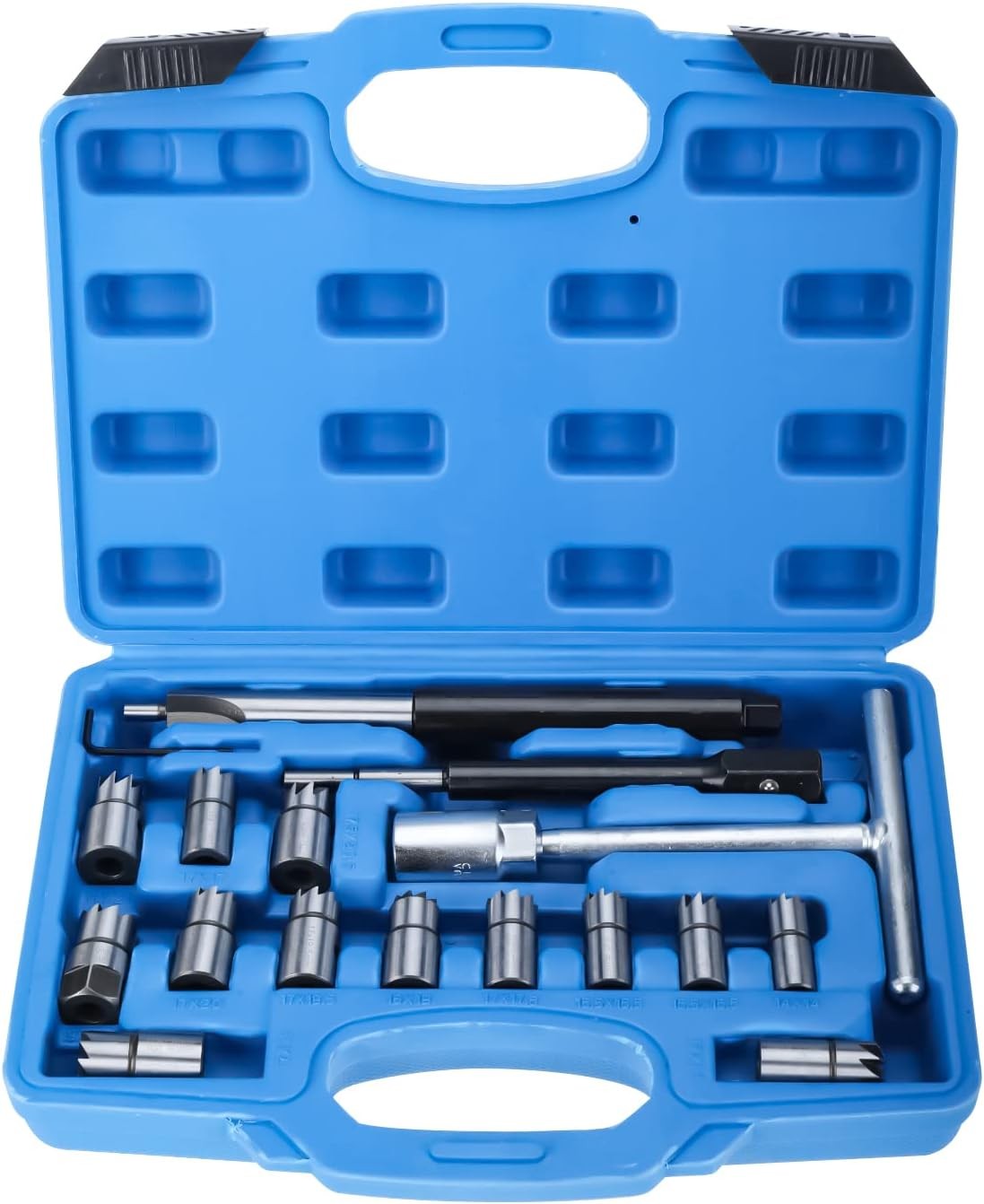17PCS Professional Diesel Injector Seat Cutter Cleaner Tool Set