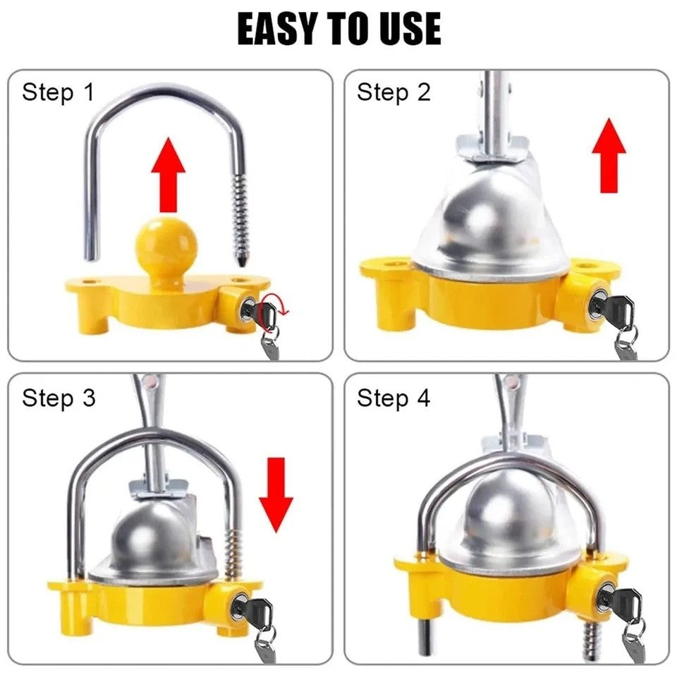Hitch Pin Lock Tow Bar Ball Security L type Caravan Trailer Parts Anti Theft