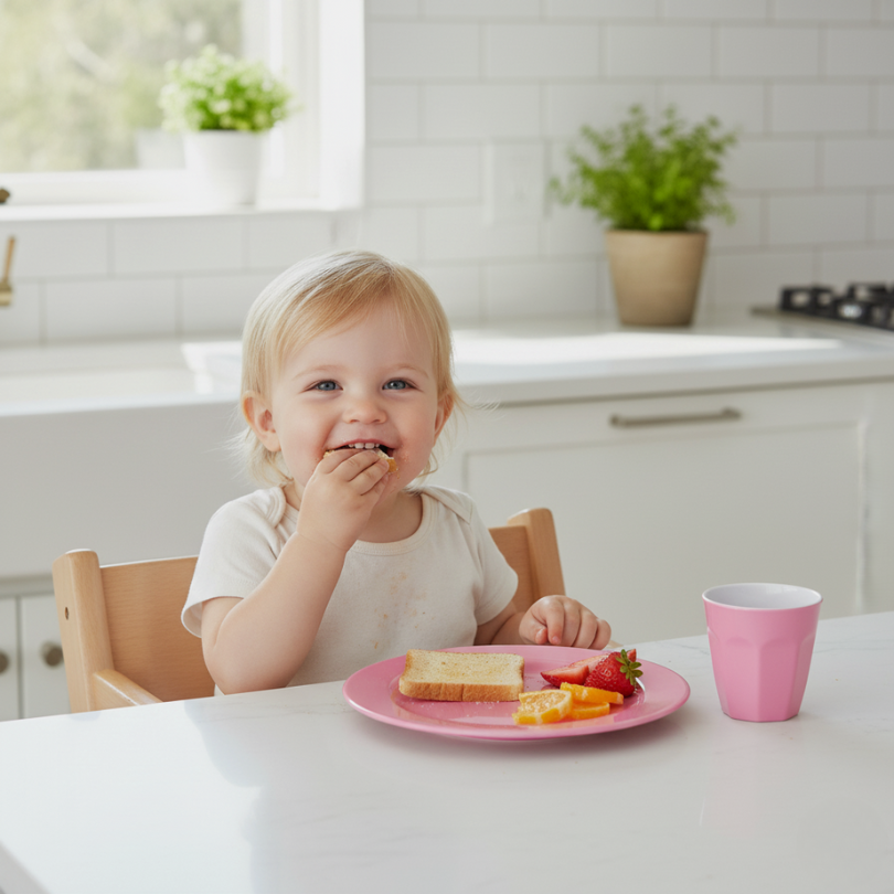 Henni & Friends 20CM Melamine Plates (Set of 6 Pink) BPA Free