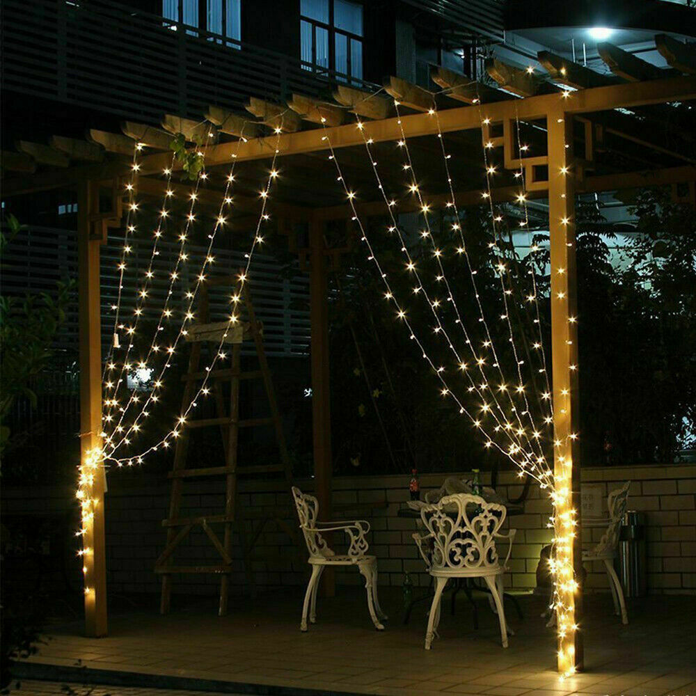 6X3M 600 Led Curtain Fairy String Lights Wedding Outdoor Christmas Garden Party