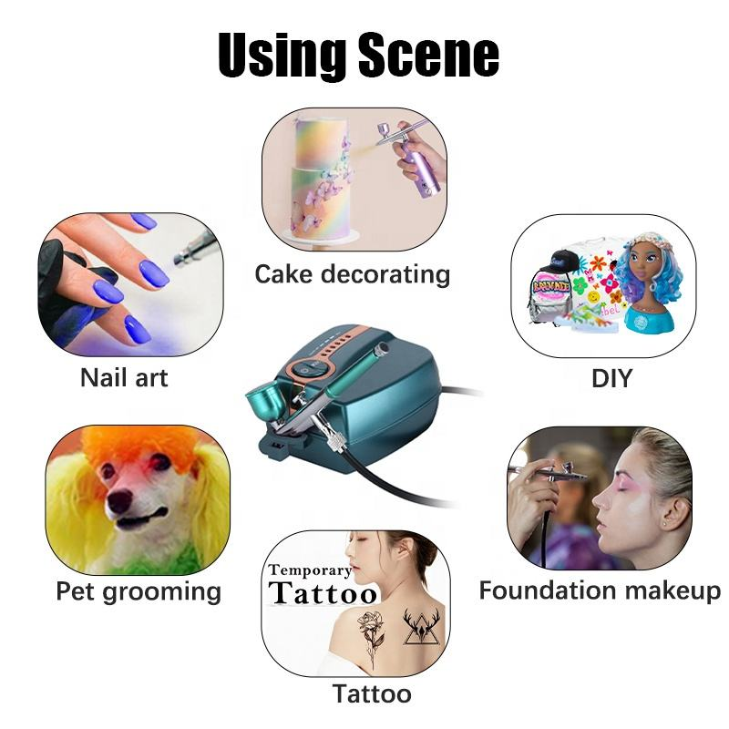 Airbrush Kit Multi Function Action Airbrush Set with Compressor Set for Make up