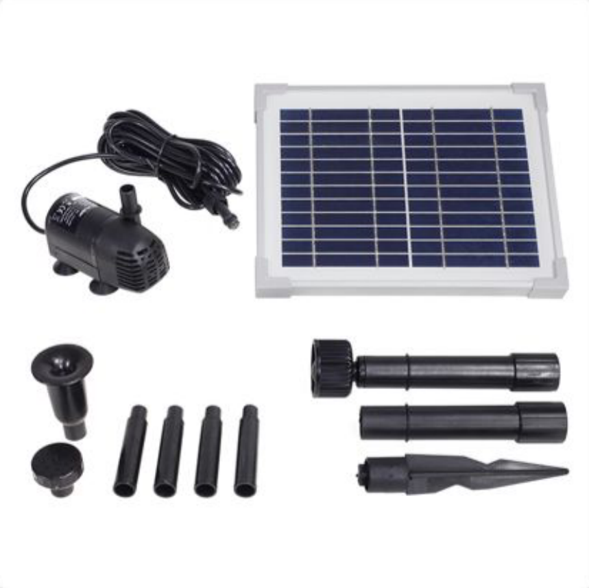 5W Solar Powered Fountain Submersible Water Pump Kit Garden Pond Panel
