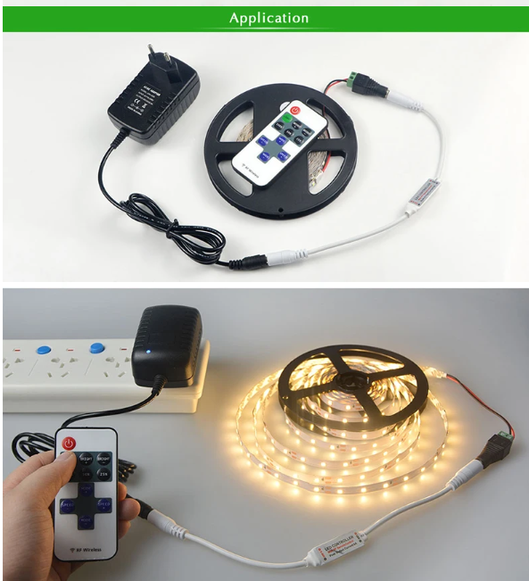 11 Key Strip Light 12V RF Wireless Remote Controller LED Dimmer Single Colour