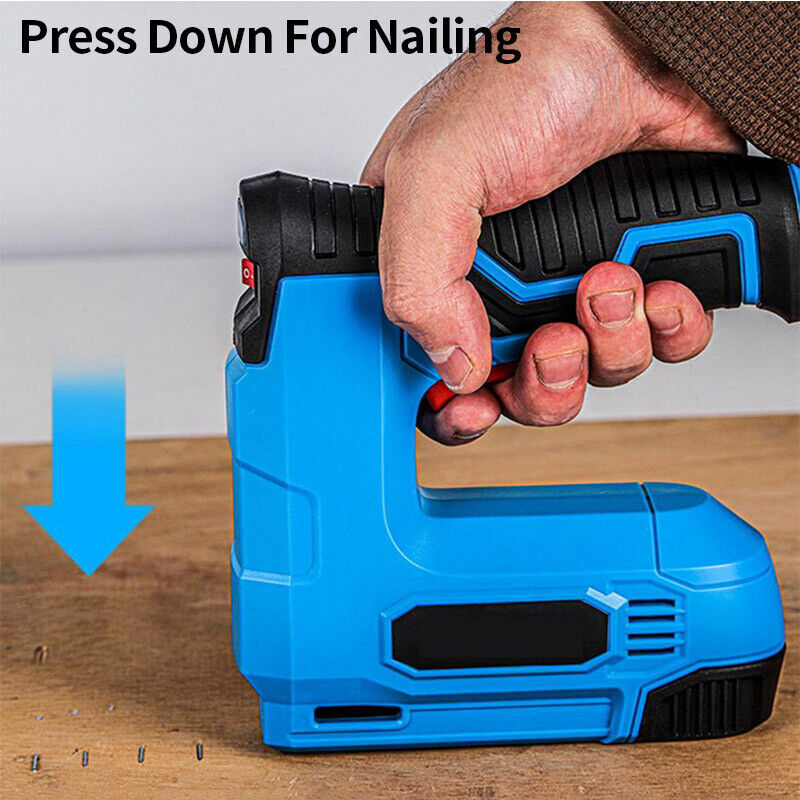2 in 1 Rechargeable Cordless Electric Stapler Tacker Nail Gun Staples Nails