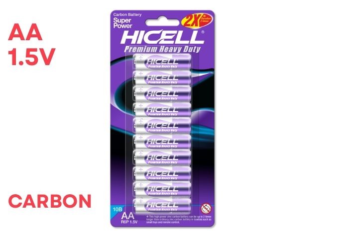 Hicell Batteries AA Premium Heavy Duty Battery 10pk