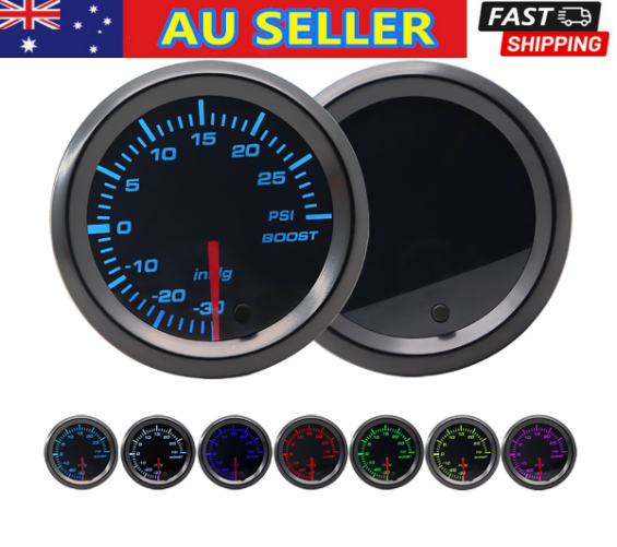 52mm Tinted 7 Turbo Boost Gauge 7 Color LED Display