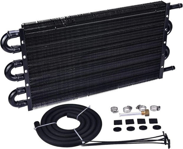 6 Pass Tube and Fin Transmission Cooler Universal 5/16" Oil Cooler Kit