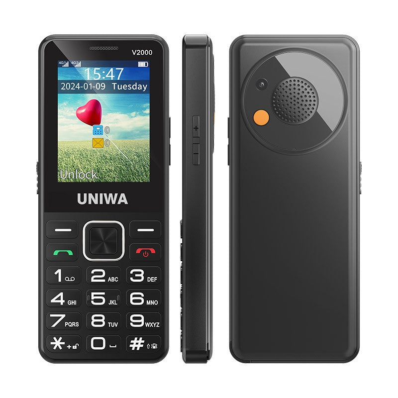 UNIWA V2000 2.4" 4G Mobile Dual SIM Big Button Cell Phone SOS Keyboard