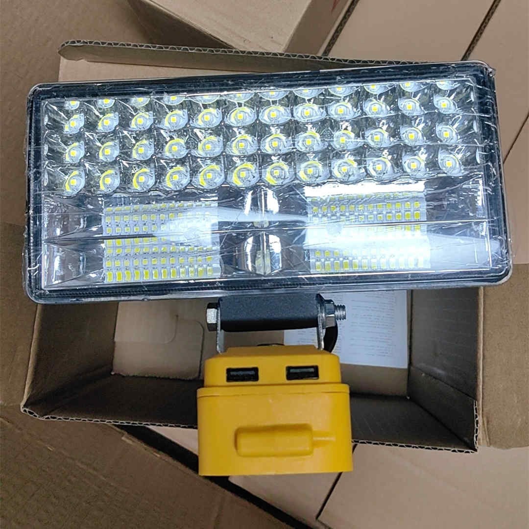 8 Inch LED Flood Work Light Tool Torch Lamp Fit DeWalt 18V 20V Lithium Battery