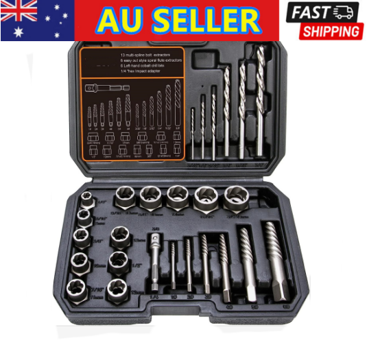 26PCS Easy Out Stripped Screw Remover Socket Set Tool
