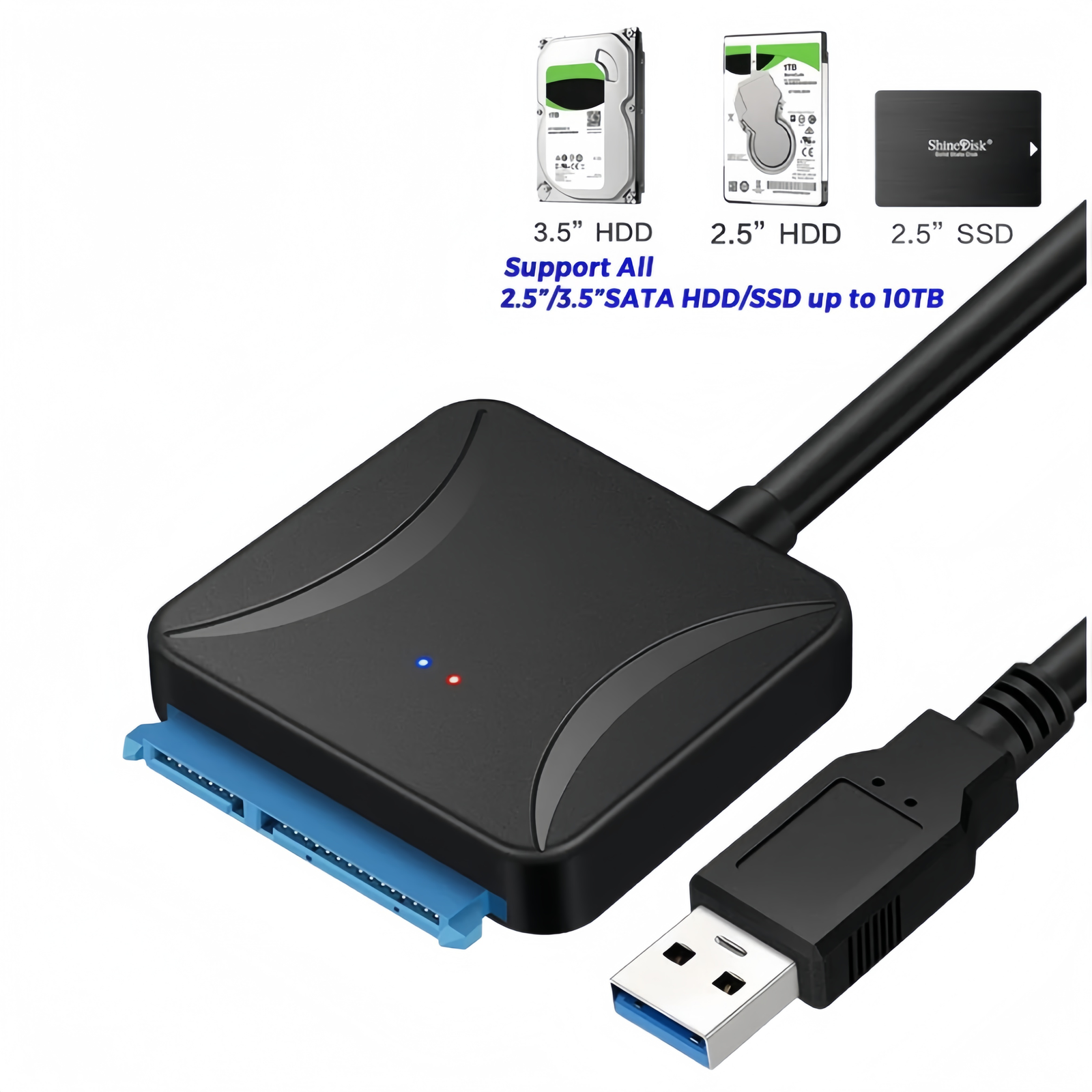 USB 3.0 to 2.5"/3.5" SATA Hard Drive Adapter Cable
