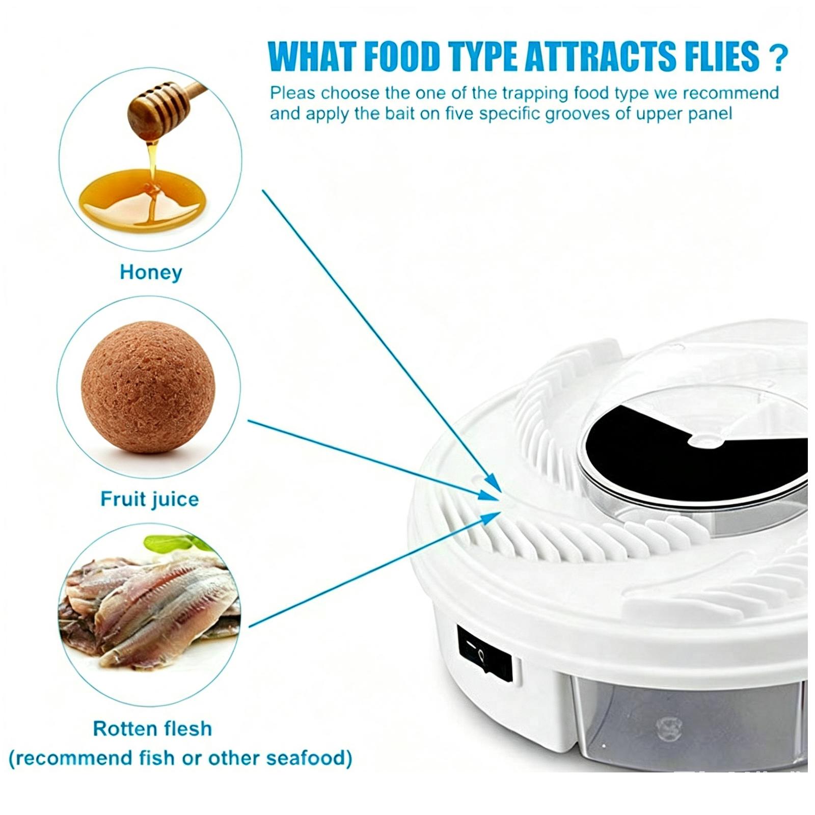Fly Trap Electric Device with Trapping Food Insect Killer (Not for mosquitoes)