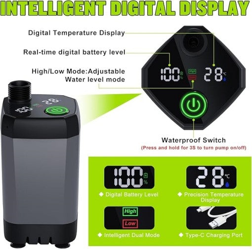 6000mAh Rechargeable Camping Shower with Shower Head