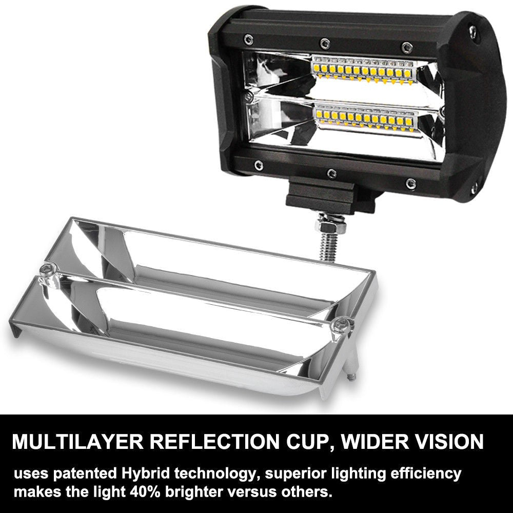 2X 5inch LED Work Driving Light Bar Flood Beam Offroad Boat Truck 12V 24V