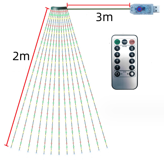 2M Christmas Tree Light Colorful