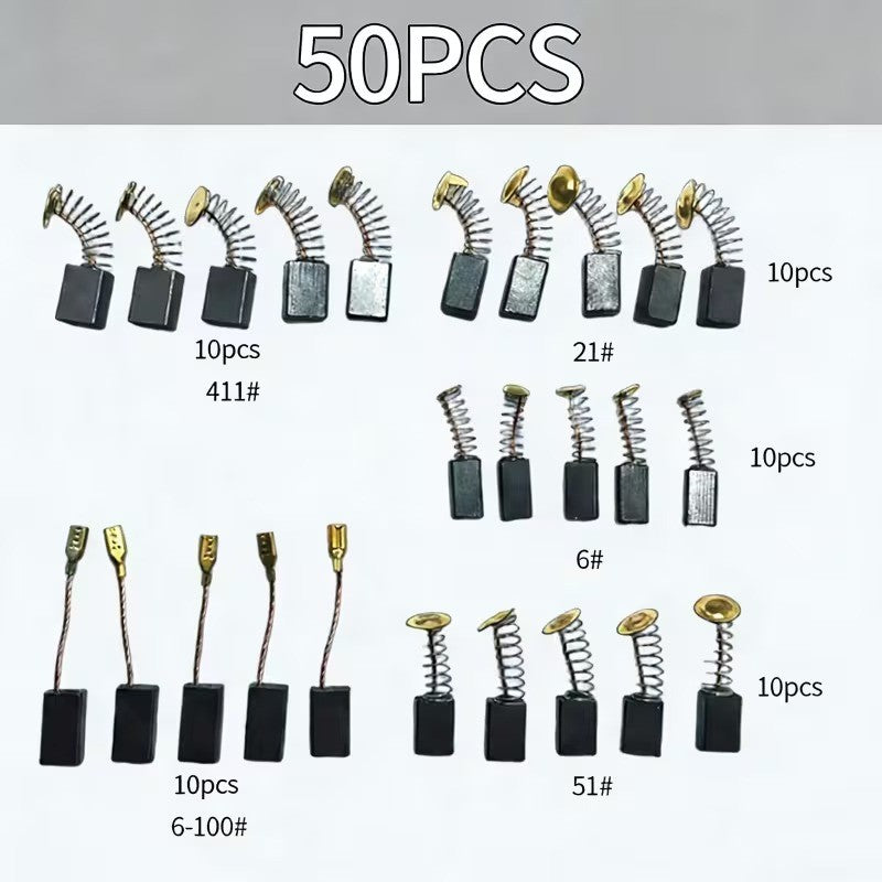 50pcs Electric Motor Carbon Brush with Metal Bases