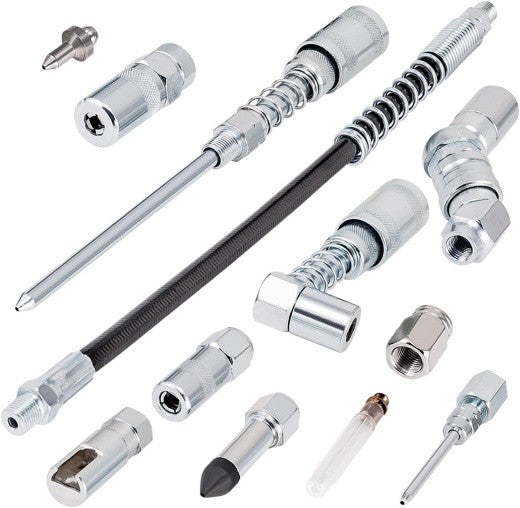 12PCS Grease Gun Accessory Set with Durable Storage Case