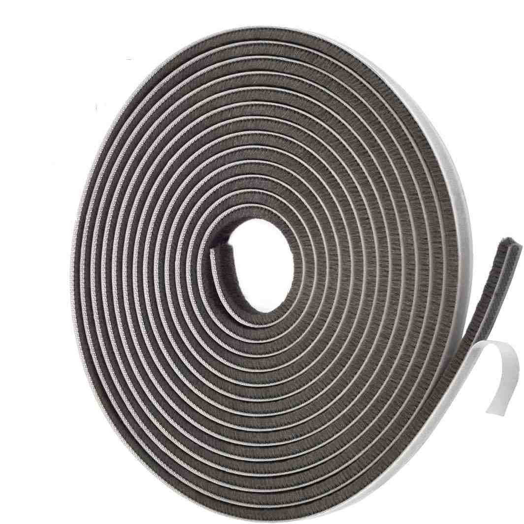 7*12mm Excluder Brush Strip 10M Window Door Weather Draught Seal Tape Self-adhesive