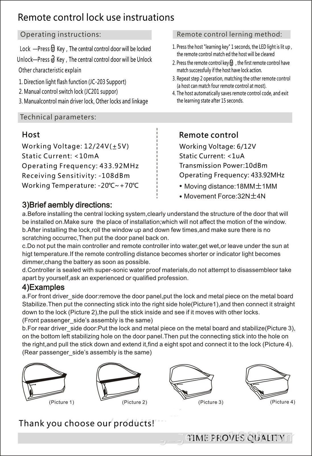 Remote Auto Car Control Keyless Entry Central Door Lock Locking Kit System