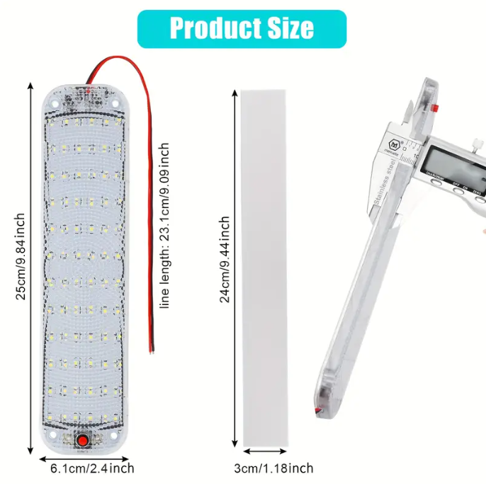 12V LED Car Interior Lights Roof Doom Light White Camper Van Boat Caravan